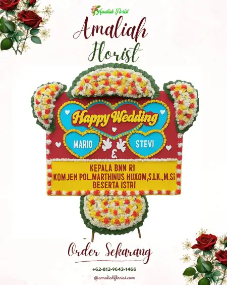 Papan Bunga Pernikahan Bintang Bayu